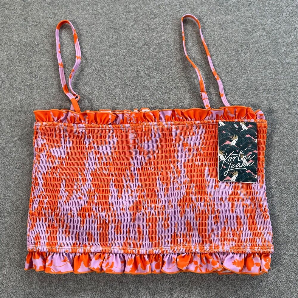 Kortni Jeane Orange and Purple Bikini Top